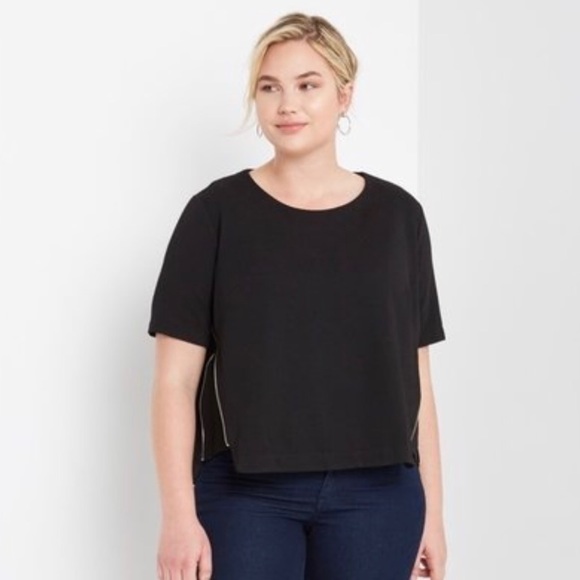Elara Luna Tops - Plus Size ‘Harley’ Zipper Top